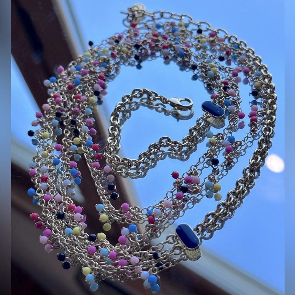 Talbots - Festive multicolored double strand rainbow bead necklace - Picture 7 of 8